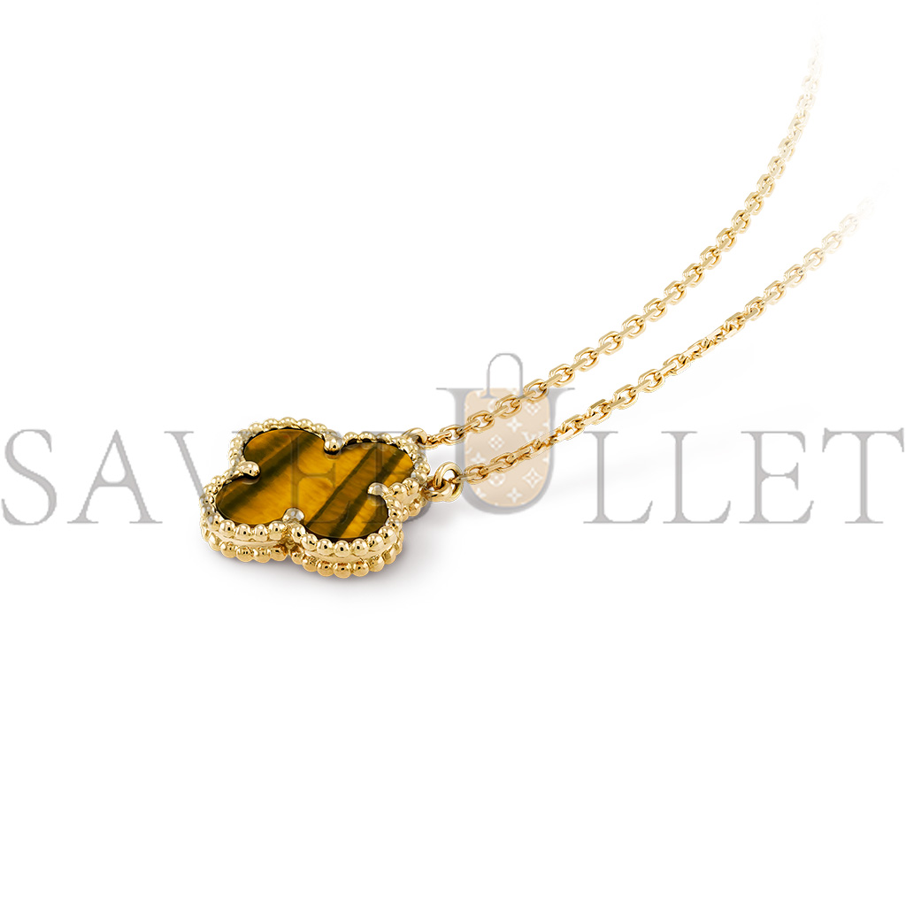 VAN CLEEF ARPELS VINTAGE ALHAMBRA PENDANT - YELLOW GOLD, TIGER EYE  VCARD38600